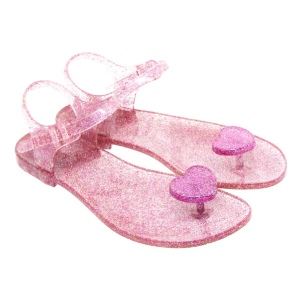 Sandali infradito Zhoelala Milano Lover con cuore e suola rosa glitter